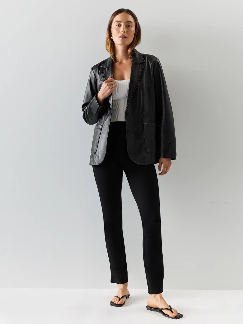 Quince Ultra Stretch Ponte Straight Leg Pants NWT Small Black